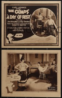 4j0695 DAY OF REST 3 LCs 1924 The Gumps, Sidney Smith, Joe Murphy, Fay Tincher, ultra rare!