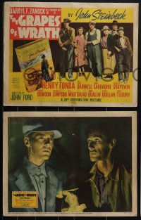 4j0618 GRAPES OF WRATH 8 LCs 1940 Henry Fonda, John Steinbeck, John Ford classic, complete set!