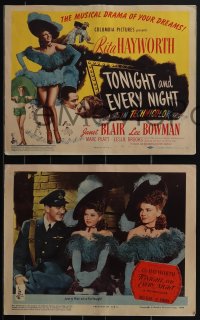4j0642 TONIGHT & EVERY NIGHT 8 LCs 1944 super sexy showgirl Rita Hayworth, Janet Blair & Lee Bowman!