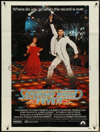 4k0098 SATURDAY NIGHT FEVER 30x40 1977 best image of disco John Travolta & Karen Lynn Gorney!