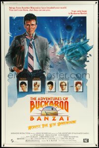 4k0004 ADVENTURES OF BUCKAROO BANZAI 40x60 1984 Peter Weller science fiction thriller, cool art!