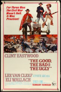 4k0011 GOOD, THE BAD & THE UGLY 40x60 1968 art of Clint Eastwood & Lee Van Cleef, Sergio Leone!