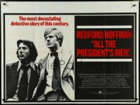 4k0079 ALL THE PRESIDENT'S MEN British quad 1976 Dustin Hoffman & Redford as Woodward & Bernstein!
