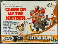 4k0082 CARRY ON UP THE KHYBER/KING KONG ESCAPES British quad 1968 wacky double-bill, ultra rare!