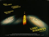 4k0087 LOST HIGHWAY DS British quad 1997 directed by David Lynch, cool image of night driving!