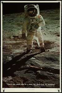 4k0337 MAN ON MOON 23x35 commercial poster 1969 Buzz Aldrin on the lunar surface by Armstrong!