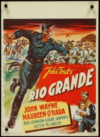 4k0195 RIO GRANDE Dutch 1952 artwork of John Wayne running with sword, directed by John Ford!