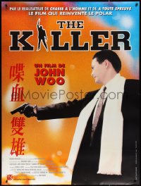 4k0028 KILLER French 1p 1995 John Woo directed, cool close up of Chow Yun-Fat with pistol!
