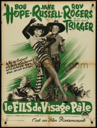 4k0434 SON OF PALEFACE French 24x32 1952 Roy Rogers & Trigger, Bob Hope, sexy Jane Russell!