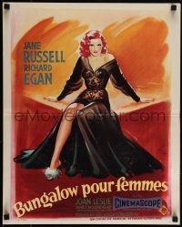 4k0212 REVOLT OF MAMIE STOVER French 18x22 1956 great Grinsson art of super sexy Jane Russell!