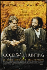 4k0791 GOOD WILL HUNTING 1sh 1997 great image of smiling Matt Damon & Robin Williams!