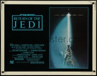 4k0173 RETURN OF THE JEDI 1/2sh 1983 George Lucas, art of hands holding lightsaber by Tim Reamer!