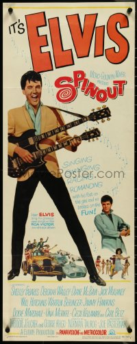 4k0287 SPINOUT insert 1966 Elvis w/double-necked guitar, foot on the gas & no brakes on the fun!