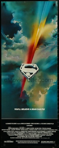 4k0289 SUPERMAN insert 1978 comic book hero Christopher Reeve, Gene Hackman, Bob Peak art!