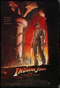 4k0816 INDIANA JONES & THE TEMPLE OF DOOM 1sh 1984 adventure is Harrison Ford's name, Wolfe art!