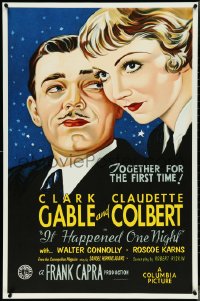 4k0682 IT HAPPENED ONE NIGHT S2 poster 2001 best art of Clark Gable & Claudette Colbert!