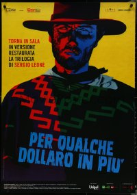 4k0388 FOR A FEW DOLLARS MORE Italian 1sh R2014 Leone, Papuzza cowboy western art of Eastwood!