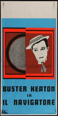 4k0300 NAVIGATOR Italian locandina R1973 Buster Keaton, completely different art, ultra rare!