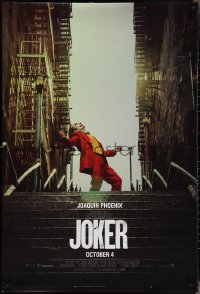 4k0821 JOKER teaser DS 1sh 2019 Joaquin Phoenix as the DC Comics villain at the top of the steps!