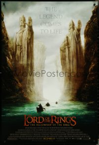 4k0844 LORD OF THE RINGS: THE FELLOWSHIP OF THE RING advance DS 1sh 2001 Argonath, 4 punch holes!