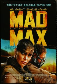 4k0855 MAD MAX: FURY ROAD advance DS 1sh 2015 great cast image of Tom Hardy, Charlize Theron!