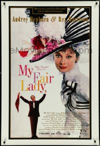 4k0873 MY FAIR LADY 1sh R1994 great close-up image of Audrey Hepburn, Rex Harrison!