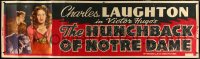 4k0053 HUNCHBACK OF NOTRE DAME paper banner R1952 Victor Hugo, Charles Laughton & Maureen O'Hara!