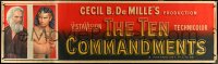 4k0055 TEN COMMANDMENTS paper banner 1956 DeMille, art of Charlton Heston & Yul Brynner, ultra rare!