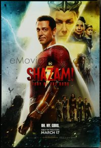 4k0927 SHAZAM FURY OF THE GODS teaser DS 1sh 2023 wacky Zachary Levi in the title role as Shazam!