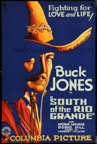 4k0690 SOUTH OF THE RIO GRANDE S2 poster 2000 best close-up art of western cowboy Buck Jones!