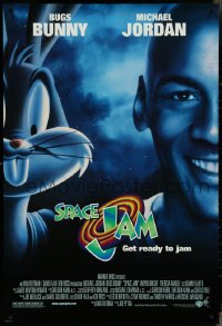 4k0940 SPACE JAM DS 1sh 1996 Michael Jordan & Bugs Bunny in outer space!