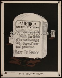 4k0533 FAMILY PLOT 18x22 special poster 1971 gravestone of the United States, died in the 1980s!