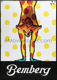 4k0039 J.P. BEMBERG 38x54 Italian advertising poster 1950s clown doing handstand by Rene Gruau!