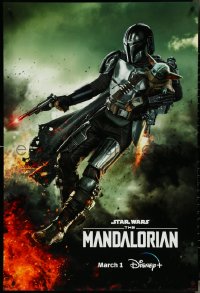 4k0318 MANDALORIAN DS tv poster 2023 great sci-fi art of the bounty hunter flying with 'Baby Yoda'!