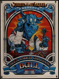 4k0201 SCHLITZ 18x24 advertising poster 1981 wild art of Alexander Graham Bull by Wagner!