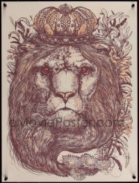 4k0500 JOSHUA ANDREW BELANGER signed #11/50 18x24 art print 2012 by Belanger, lion w/ crown, Royalty!