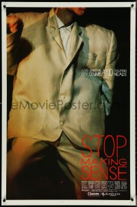 4k0950 STOP MAKING SENSE 1sh 1984 Jonathan Demme, Talking Heads, close-up of David Byrne's suit!