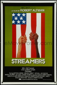 4k0951 STREAMERS int'l 1sh 1983 directed by Robert Altman, cool patriotic flag artwork!