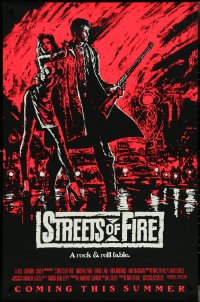4k0955 STREETS OF FIRE advance 1sh 1984 Walter Hill, Riehm pink dayglo art, a rock & roll fable!