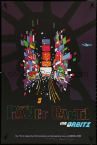 4k0330 VISIT PLANET EARTH VIA ORBITZ artist signed 24x36 travel poster 2001 Orbitz, New York!