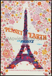 4k0329 VISIT PLANET EARTH VIA ORBITZ artist signed 24x36 travel poster 2001 retro art, Paris!