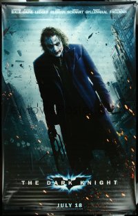 4k0021 DARK KNIGHT vinyl banner 2008 different full-length image of Heath Ledger as the Joker!