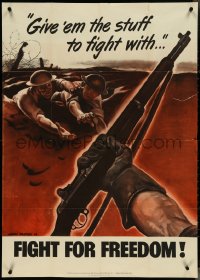 4k0106 FIGHT FOR FREEDOM 29x40 WWII war poster 1942 Falter art, give 'em the stuff to fight with!