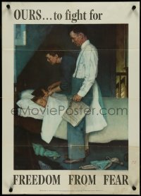 4k0134 FREEDOM FROM FEAR 20x28 WWII war poster 1943 great Norman Rockwell Four Freedoms art!