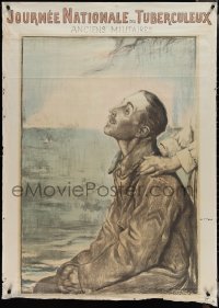 4k0050 JOURNEE NATIONALE DES TUBERCULEUX 32x45 French WWI war poster 1916 Faivre art, ultra rare!