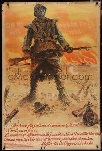 4k0051 ON NE PASSE PAS 1914 1918 32x47 French WWI war poster 1918 great art by Maurice Neumont!