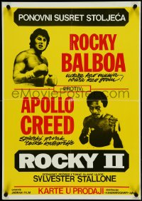 4k0230 ROCKY II Yugoslavian 19x27 1979 Sylvester Stallone & Carl Weathers fight, boxing sequel!