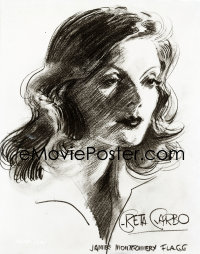 4m0501 FLESH & THE DEVIL studio 8x10 negative 1926 great James Montgomery Flagg art of Greta Garbo!