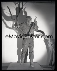 4m0392 FRANKENSTEIN MEETS THE WOLF MAN camera original 8x10 negative 1943 monster Chaney by tree!