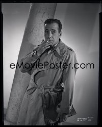 4m0439 SIROCCO camera original 8x10 negative 1951 Humphrey Bogart in trench coat smoking cigarette!